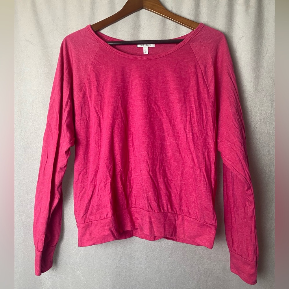 dELiA*s Catalog retro Hot Pink Barbiecore Y2K Cotton Crewneck Top M